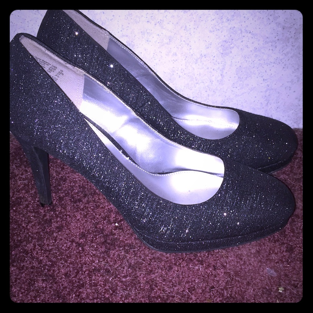 4inch Black Sparkly Pumps